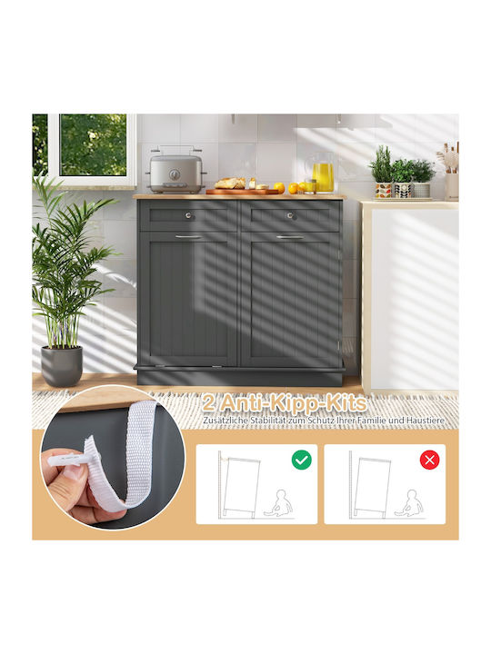 Επιδαπέδιο Ντουλάπι Γκρι 100x35x90.5εκ.