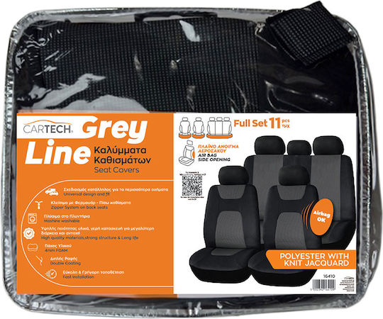 Cartech Set Huse Auto 11buc Poliester Gri