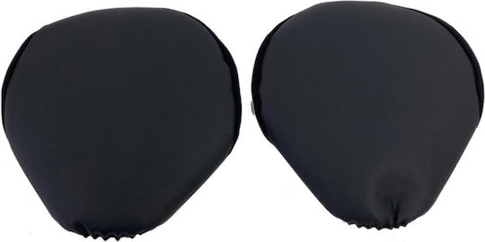 Auto Gs Car Seat Covers Front Half Covers Leatherette Black with Red Stitching Set of 4