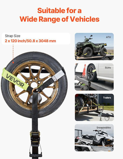 Vevor Ιμάντας Αποσκευών Αυτοκινήτου 8x8cm με Καστάνια