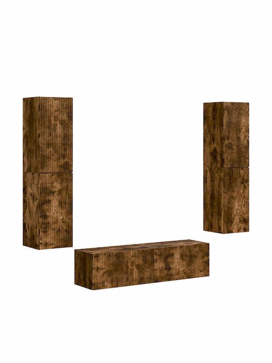 Living Room TV Unit with Lighting Smoked Oak L30xW31xH60cm