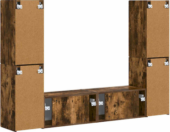 Living Room TV Unit with Lighting Smoked Oak L30xW31xH60cm