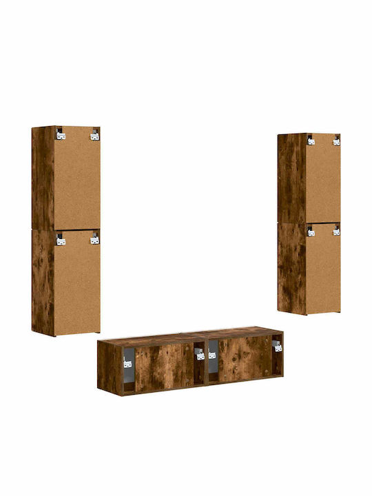 Living Room TV Unit with Lighting Smoked Oak L30xW31xH60cm