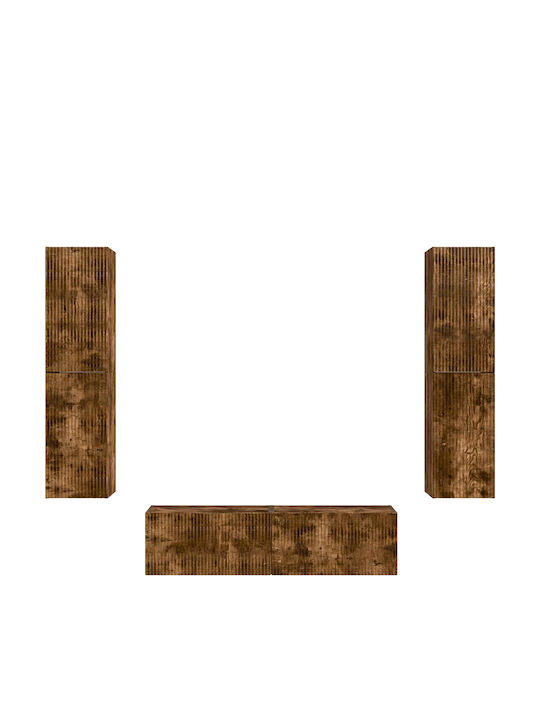 Living Room TV Unit with Lighting Smoked Oak L30xW31xH60cm