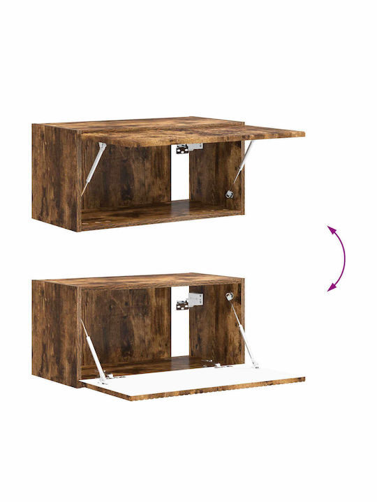 Living Room TV Unit with Lighting Smoked Oak L30xW31xH60cm
