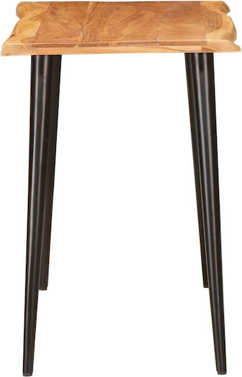 Table Dining Room from Solid Wood Brown and black 110x55x75cm