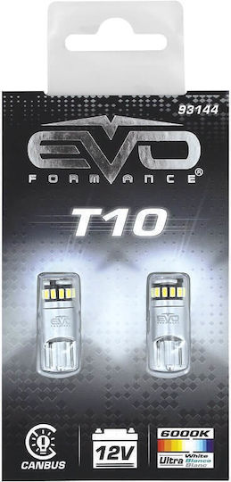 Λάμπες Led T10 12volt 5 Smd Led Canbus Λευκό Φως Racesport Ev93144 2 Τεμάχια