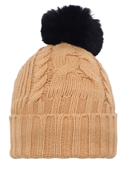 Beanie Frauen Beanie Gestrickt in Braun Farbe