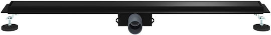 vidaXL Siphon Boden mit Größe 100x11cm Schwarz