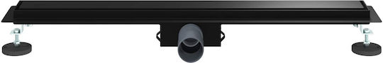 vidaXL Siphon Boden mit Größe 70x11cm Schwarz