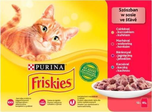 Nestle Υγρή Τροφή για Γάτες σε Φακελάκι με Βοδινό και Κρέας 12x85gr