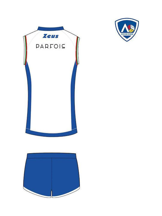 Women's Official Vc Levski Sofia Zeus 23/24 Away Volleyball Kit White