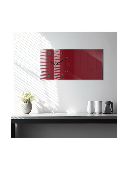 Tulup Ρολόι Τοίχου Γυάλινο Κόκκινο 60x30cm