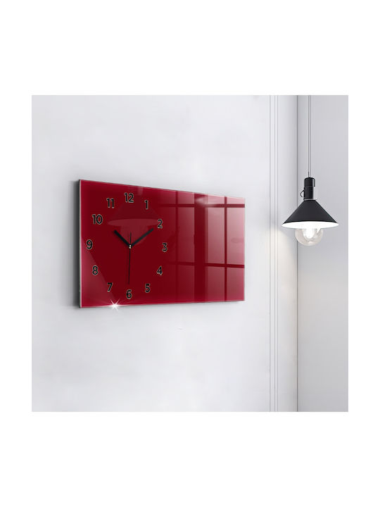 Tulup Ρολόι Τοίχου Γυάλινο Κόκκινο 60x30cm