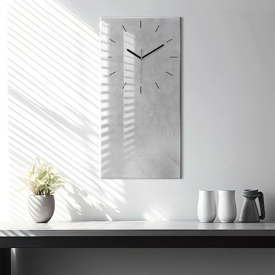 Tulup Αθόρυβο Ρολόι Τοίχου Γυάλινο Γκρι 30x60cm