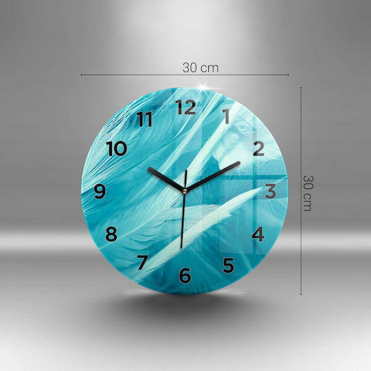 Tulup Silent Wall Clock Glass Blue Ø30cm