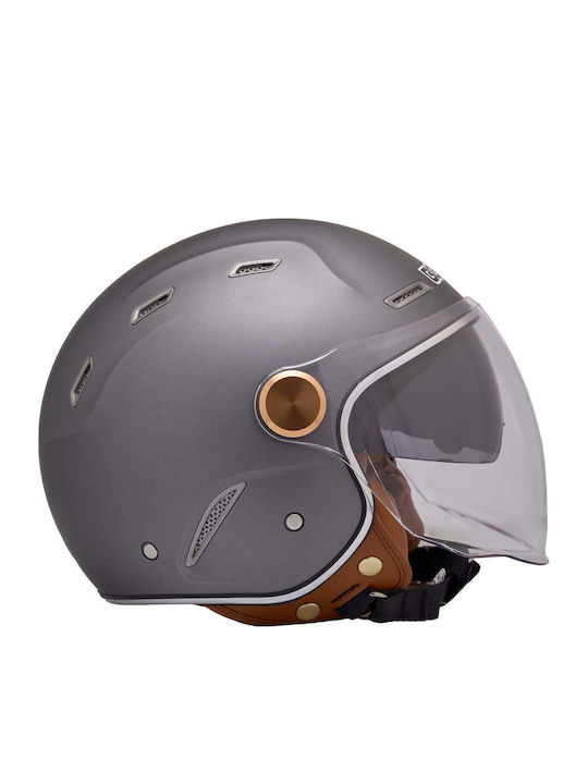 Beon B-122 Titamium Matt Motorcycle Helmet Jet ECE 22.06 1200gr with Sunvisor