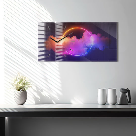 Tulup 3D Silent Ceas de Perete Sticlă Multicolor 60x30cm