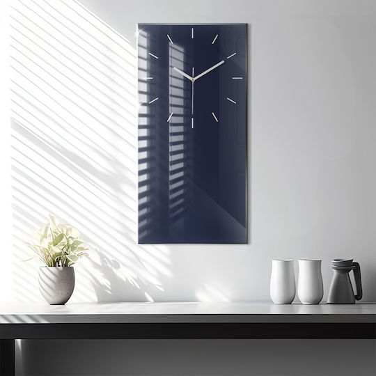 Tulup Silent Wall Clock Glass Blue 30x60cm