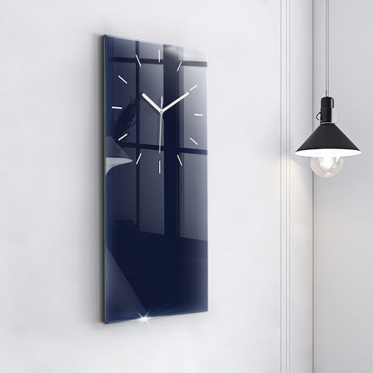 Tulup Leise Wanduhr Glas Blau 30x60cm