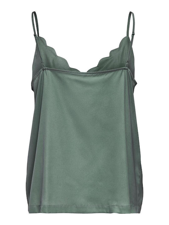 Debbie Women's Satin Lingerie Top Balsam Green