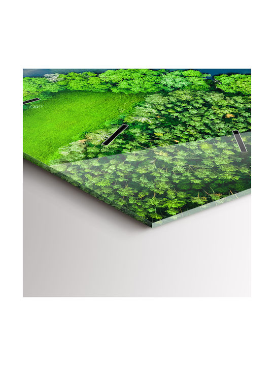 Tulup Silent Wall Clock Glass Green 30x30cm