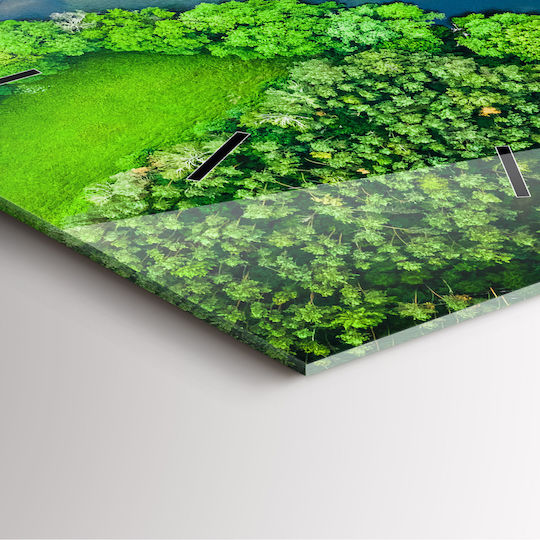 Tulup Αθόρυβο Ρολόι Τοίχου Γυάλινο Πράσινο 30x30cm