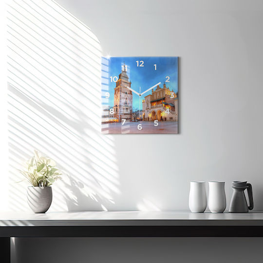 Tulup Silent Wall Clock Glass Yellow 30x30cm