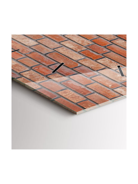 Tulup Silent Ceas de Perete Sticlă Roșu 30x30cm