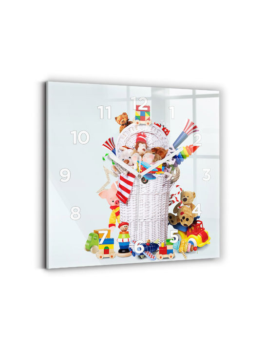 Tulup Тих режим Стенен часовник Стъкло Многоцветен 30x30см
