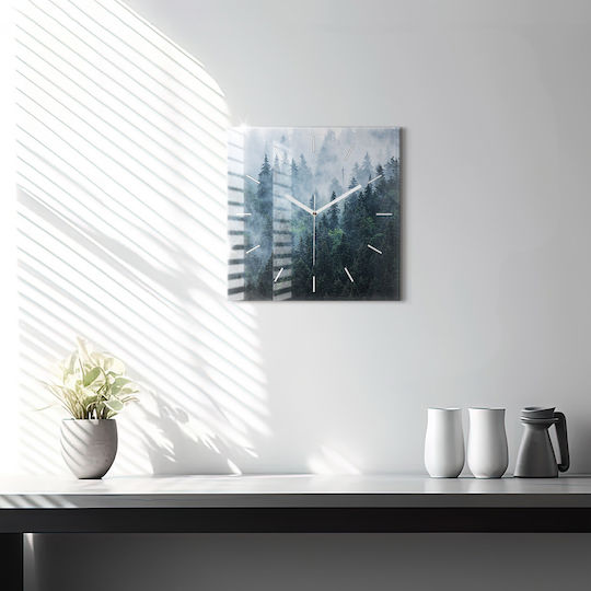 Tulup Тих режим Стенен часовник Стъкло Зелен 30x30см