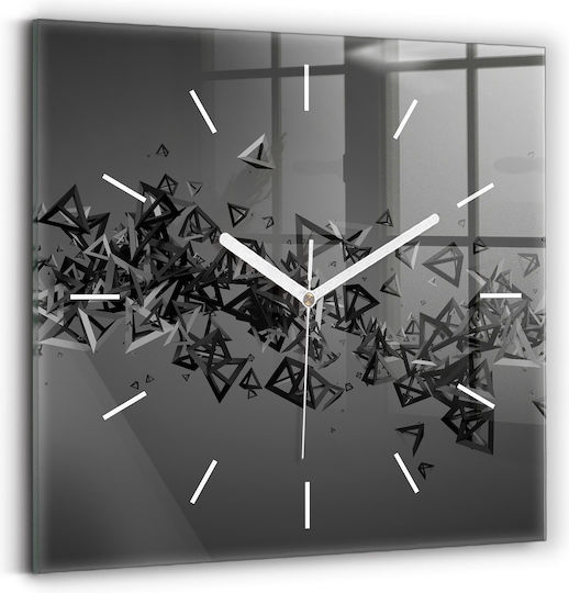 Tulup Silent Wall Clock Glass Black 30x30cm