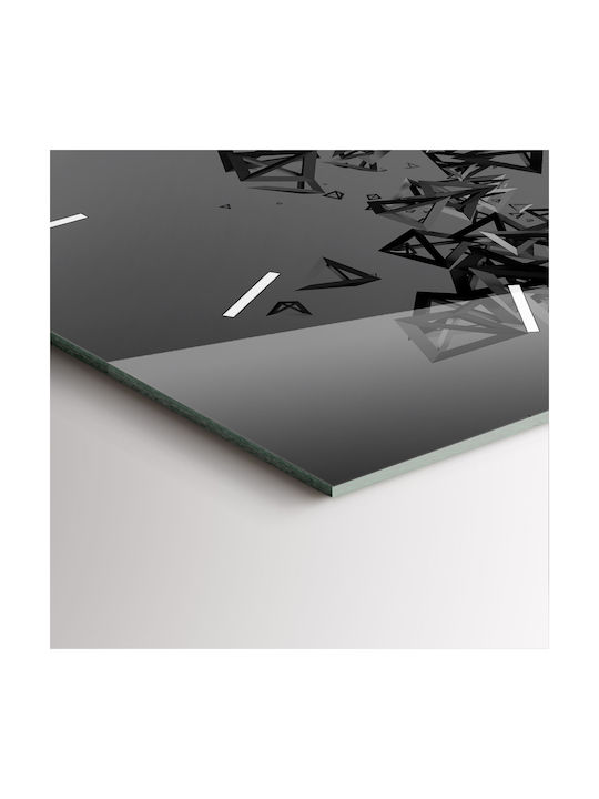 Tulup Leise Wanduhr Glas Schwarz 30x30cm