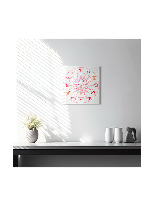 Tulup Silent Ceas de Perete Sticlă Alb 30x30cm
