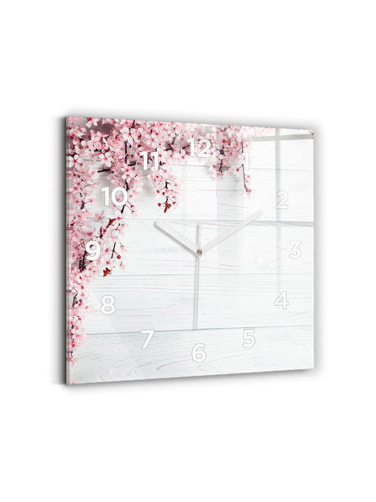 Tulup Leise Wanduhr Glas Mehrfarbig 30x30cm