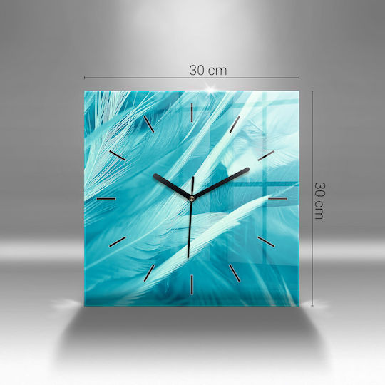 Tulup Silent Ceas de Perete Sticlă Galben 30x30cm
