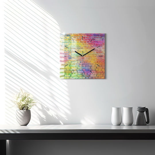 Tulup Silent Wall Clock Glass Multicolour 30x30cm