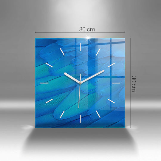Tulup Leise Wanduhr Glas Mehrfarbig 30x30cm