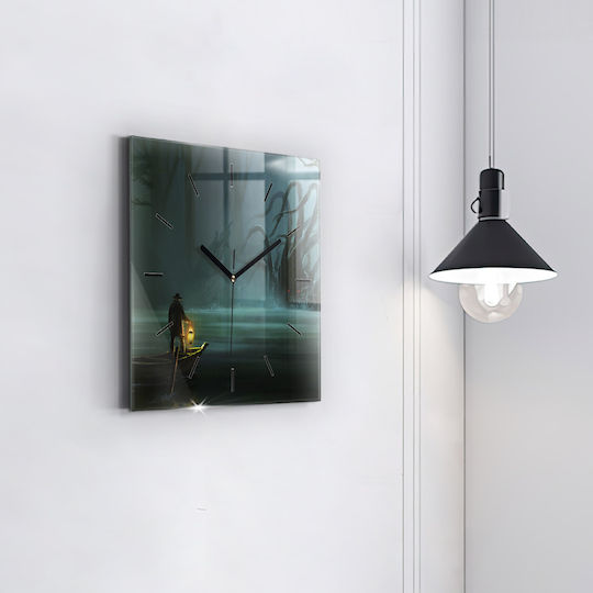 Tulup Αθόρυβο Ρολόι Τοίχου Γυάλινο Πράσινο 30x30cm