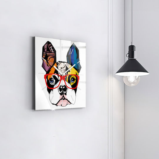 Tulup Silent Ceas de Perete Sticlă Multicolor 30x30cm