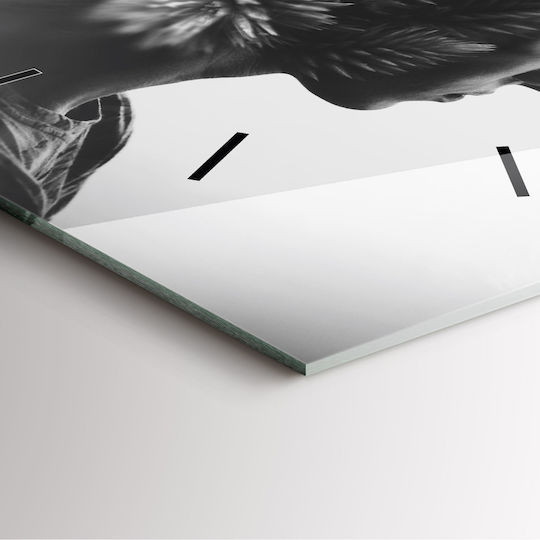 Tulup Αθόρυβο Ρολόι Τοίχου Γυάλινο Γκρι 30x30cm