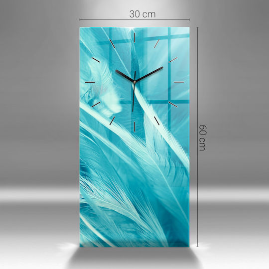 Tulup Silent Ceas de Perete Sticlă Galben 30x60cm