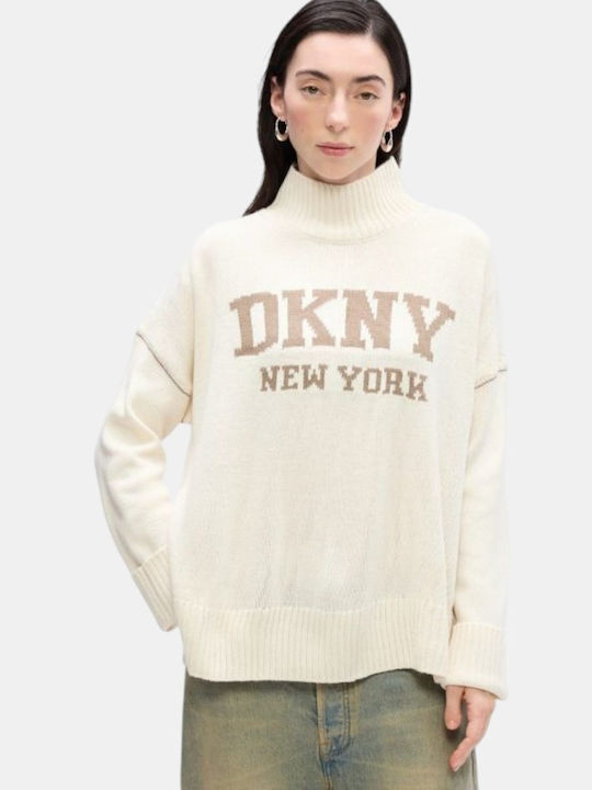 Logo Damen Pullover Beige