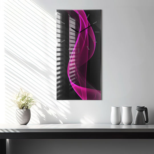 Tulup Αθόρυβο Ρολόι Τοίχου Γυάλινο Ροζ 30x60cm