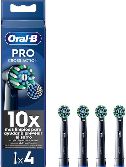 Oral-B Pro CrossAction Replacement Heads for Black 4pcs