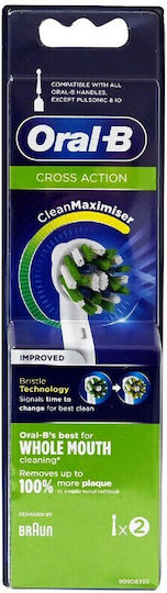 Oral-B CrossAction CleanMaximizer Electric Toothbrush Replacement Heads Improved Black Edition Black 80347920 2pcs