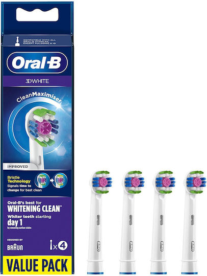 Oral-B 3D White CleanMaximiser Electric Toothbrush Replacement Heads 519422 4pcs
