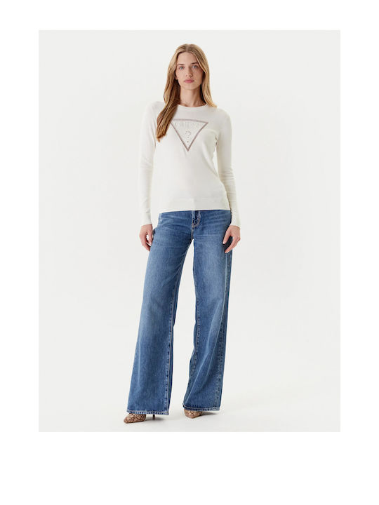 Damen Langarm Pullover Ecru