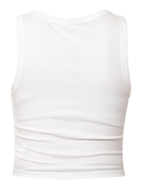 Easy Γυναικείο Crop Top Βαμβακερό Αμάνικο Εκρού