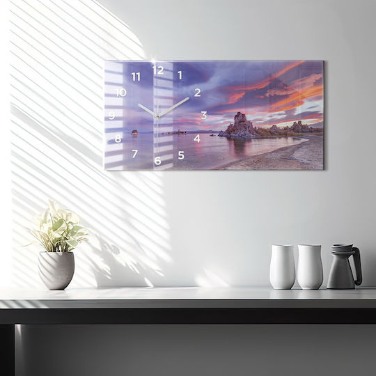 Tulup Silent Ceas de Perete Sticlă Violet 60x30cm